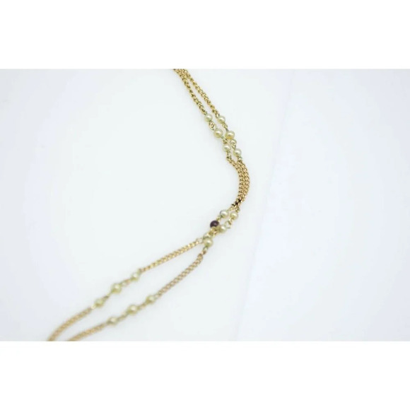 Faux Carnelian Red White Flower Bib Dangle - Picture 5 of 7